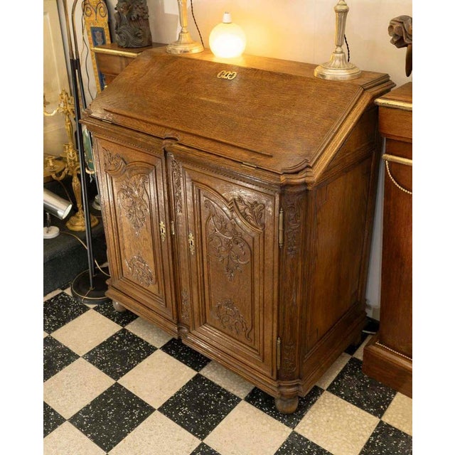Napoleon III Sideboard with Sloping Desk in Carved Oak, 19th Century For Sale - Image 9 of 14