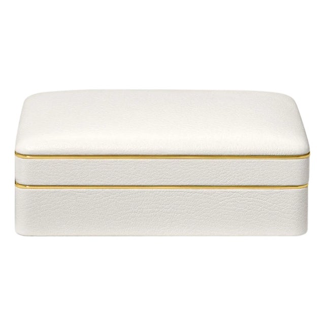 AERIN Piero Leather Small Stacked Jewelry Box For Sale