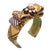 French Chanel CC Daisy Vintage Silk Necktie Cuff Bracelet For Sale - Image 3 of 5