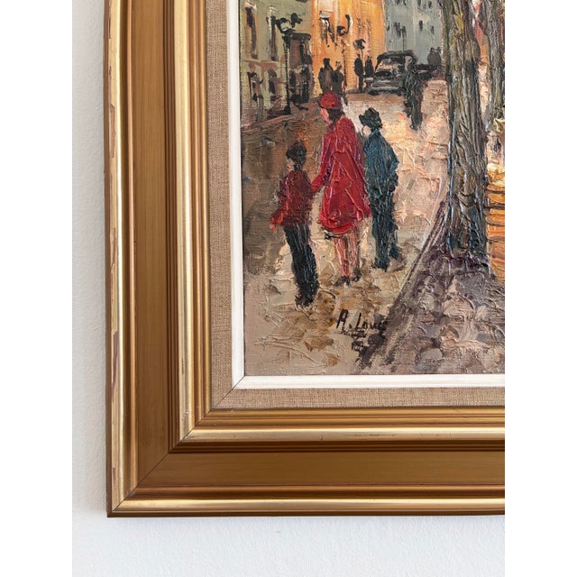 1970s Vintage Original Oil Painting of a Canal Cityscape, Circa 1970s - Signed For Sale - Image 5 of 17
