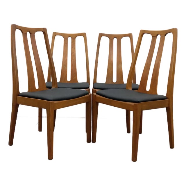 Set of 4 Vintage Mid Century Modern Dining Chairs Attributed to Parker Knoll For Sale