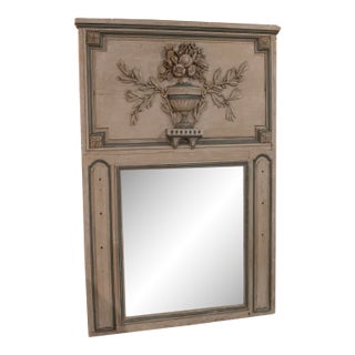 French Painted 19th Century Trumeau Mirror For Sale