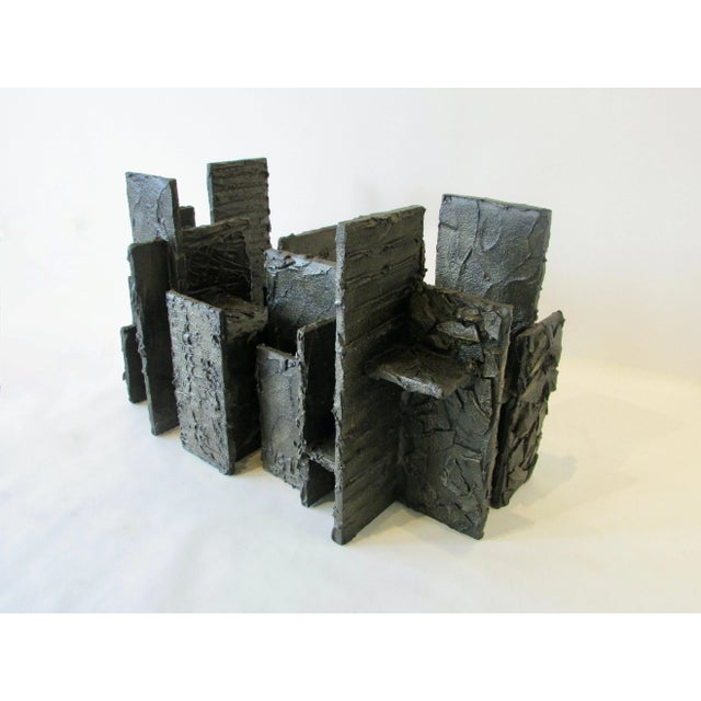 Metal Paul Evans Scuplted Bronze Gesso Brutalist Skyline Signed PE 77 Dining Table For Sale - Image 7 of 13