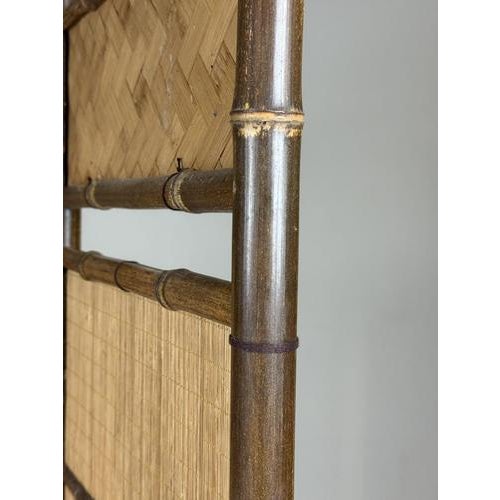 Brown Faux Bamboo Room Divider For Sale - Image 8 of 11