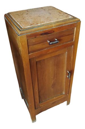 Art Deco Veneered Bedside Table in Walnut