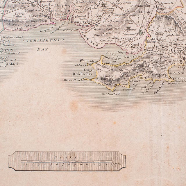Antique Region Map, South Wales, English, John Cary, Framed, Atlas, Georgian For Sale - Image 9 of 12