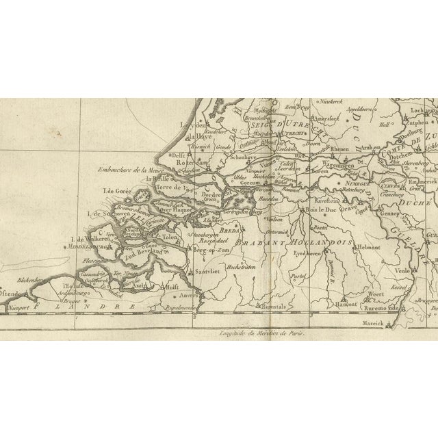 The Netherlands Seven United Provinces Map by Bonne, 1780 For Sale - Image 6 of 10