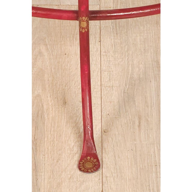 Spanish Colonial Painted Tray on Later Stand For Sale - Image 4 of 7