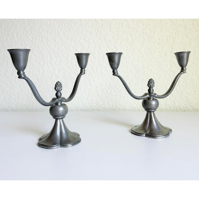1930s Just Andersen Pewter Candlesticks, Denmark, 1930s For Sale - Image 5 of 16