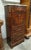 Louis XV Style Drop-Front Secretary in Marquetry Wood with Veined White Marble Top For Sale - Image 4 of 7