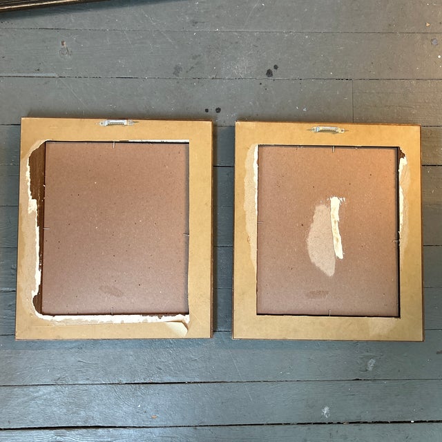 Brown Two 1950’s Original Abstract Modernist Paintings - Set of Two For Sale - Image 8 of 8