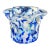 Vintage MCM Signed Hand Blown Confetti Ruffled Art Glass Bowl Handkerchief Vase For Sale