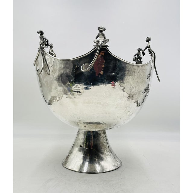 A striking example of late 20th-century Mexican silversmithing, this monumental sculptural punch bowl was designed by...