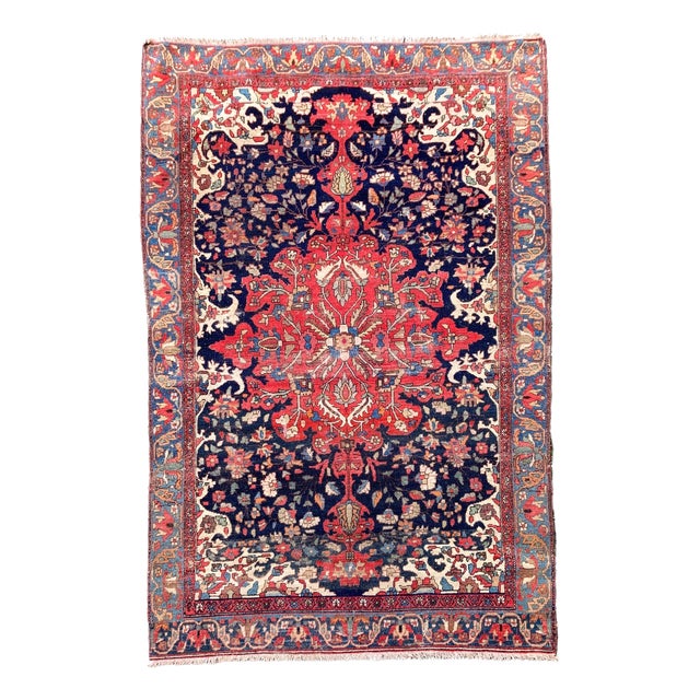 Antique Malayer Rug in Wool, 1890s For Sale