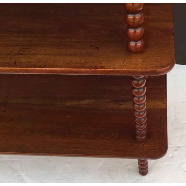 English Console Shelves of Mahogany with Bobbin Turned Supports For Sale - Image 10 of 11
