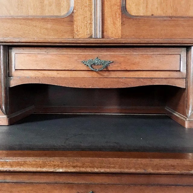 Grand 19th Century Louis Philippe Mahogany Desk With Bookcase For Sale - Image 9 of 13