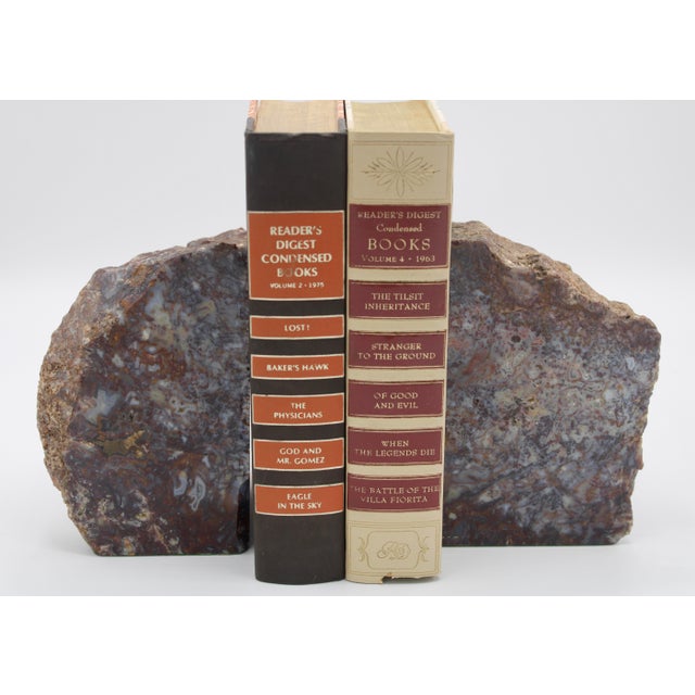 Wine Mid Century Modern Agate Bookends For Sale - Image 8 of 8