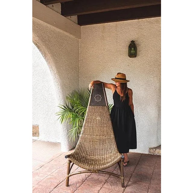 1960s MId-Century Modern Scorpion Wicker and Bamboo Lounge Chair For Sale - Image 10 of 11