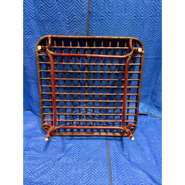 Italian Vintage Bamboo & Rattan Coffee Table For Sale - Image 3 of 5