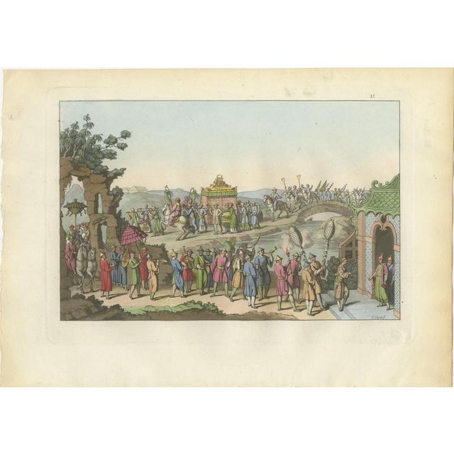 Ferrario, Chinese Ceremonial Processions, Hand-Colored Engravings, 1815, Set of 2 For Sale - Image 3 of 9