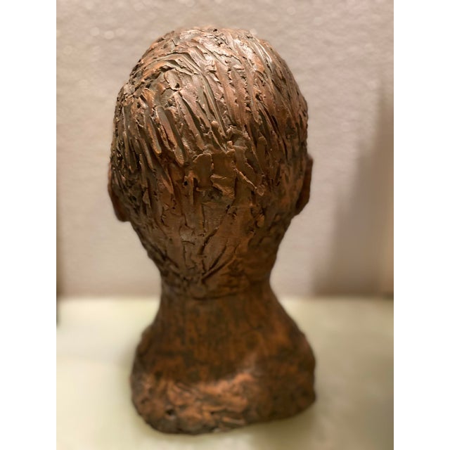 1990s Vintage Italian Painted Chalkware Bust For Sale - Image 5 of 13