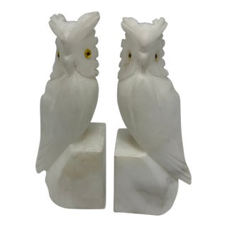 Vintage Italian Alabaster Bookends For Sale