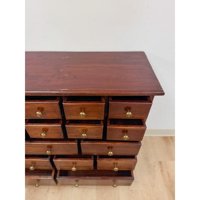 Vintage Apothecary Cabinet Handmade Nineteen Drawer Wood Storage Rustic Rare For Sale - Image 13 of 13