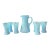 Vintage Italian Art Glass Opaline Pitcher & Drinking Glass Set – 7 Pieces For Sale