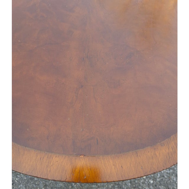 Late 20th Century Regency Style Banded Mahogany Two-Tier Side Table For Sale - Image 9 of 10