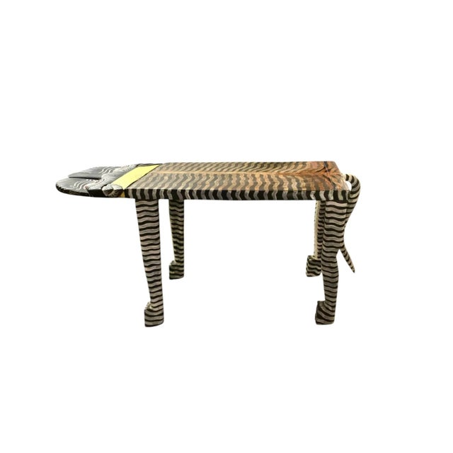Wood Late 20th Century Tibetan Tiger Console Table, Hand-Carved & Painted Wood, Safari, 59"w For Sale - Image 7 of 10