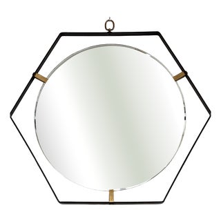 Vintage Italian Wall Mirror attributed to Santambrogio & De Berti, 1960 For Sale