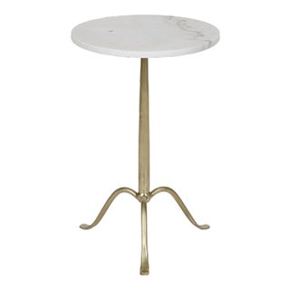 NOIR Cosmopolitan Side Table in Antique Brass in Metal and Quartz For Sale