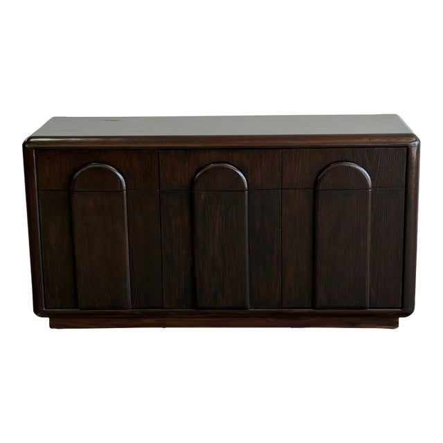 1980s Arched Oak Dresser For Sale