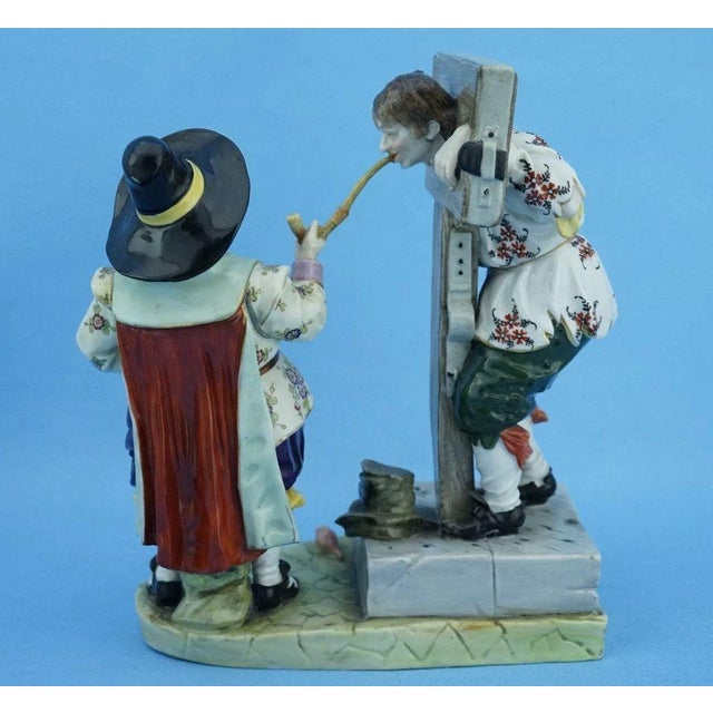 19th Century Porcelain Jester in the Pillory and King from Imperial Manufactory Vienna, Austria For Sale - Image 5 of 18
