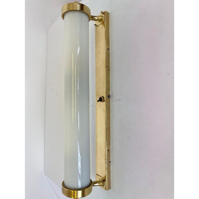 Vintage Bauhaus Brass and Glass Wall Lamp, 1930s For Sale - Image 6 of 10