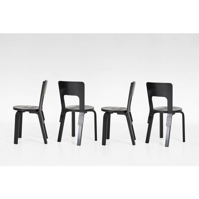 Model 66 Chairs by Alvar Aalto for Artek, Finland, 1930s, Set of 4 For Sale - Image 5 of 5