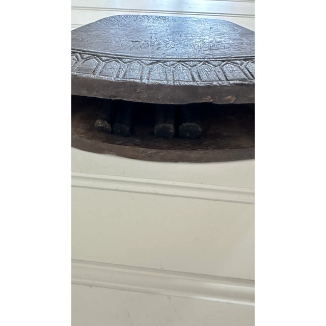 Asian Antique Asian Hand Carved Wooden Cow Bell For Sale - Image 3 of 8
