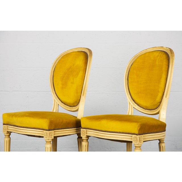 Antique French Louis Xvi Style Provincial Painted Dining Chairs W