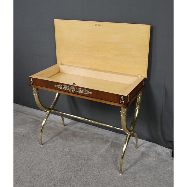 Empire Style Mahogany Veneer Console Table, Early 20th Century For Sale - Image 16 of 18