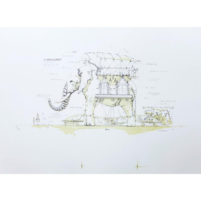 Contemporary François Delaroziere, L’éléphant, 2008, Lithograph For Sale - Image 3 of 3