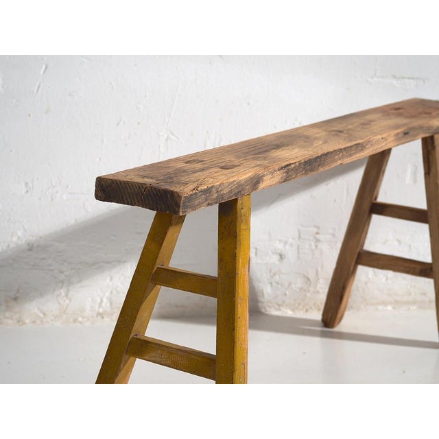 Antique Elm Footboard Bench, 1870s For Sale - Image 6 of 12