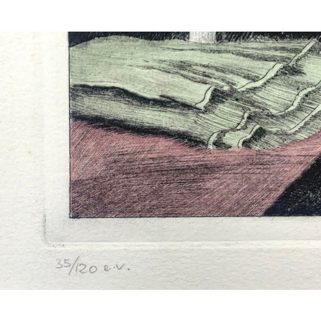 Gray "Alter Ego" - Original Watercolor Hand-Painted Etching by Claus Sievert For Sale - Image 8 of 8