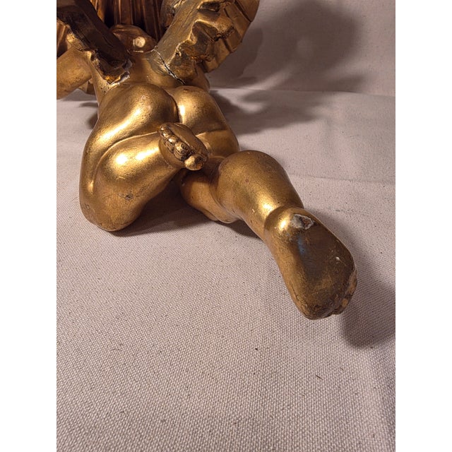 Wood Antique Giltwood Cherub Wall Bracket Shelf For Sale - Image 7 of 14
