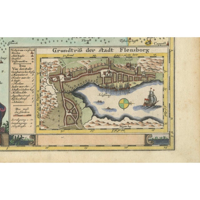 Title: Landtcarte Vonn dem Ambte Flensborg, ohne Nordgoeßherde. Anno 1648. : This exquisitely detailed and old coloured...