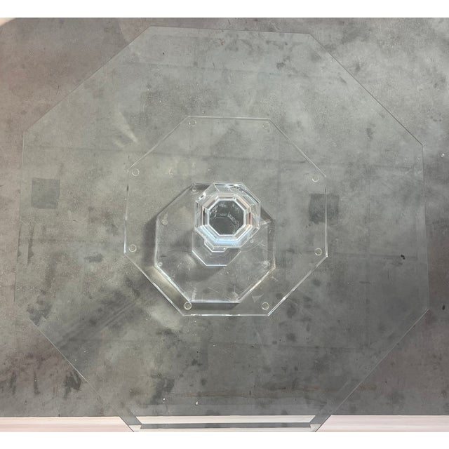 Lucite & Glass Otogonal Table in Style of Charles Hollis Jones, 1970s For Sale - Image 4 of 9