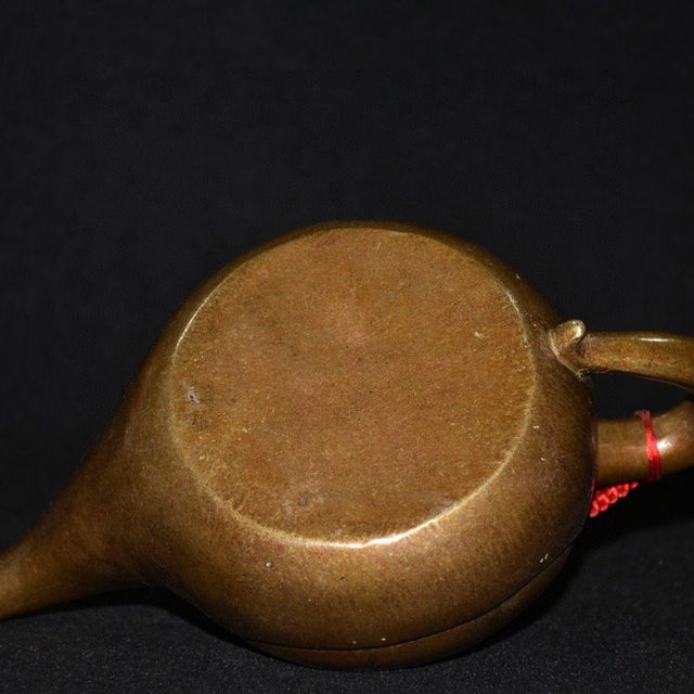 1950s Vintage Brass Teapot — Elegant Simplified Form With Long Spout, Scholar's Water Dropper / Ewer For Sale - Image 5 of 9
