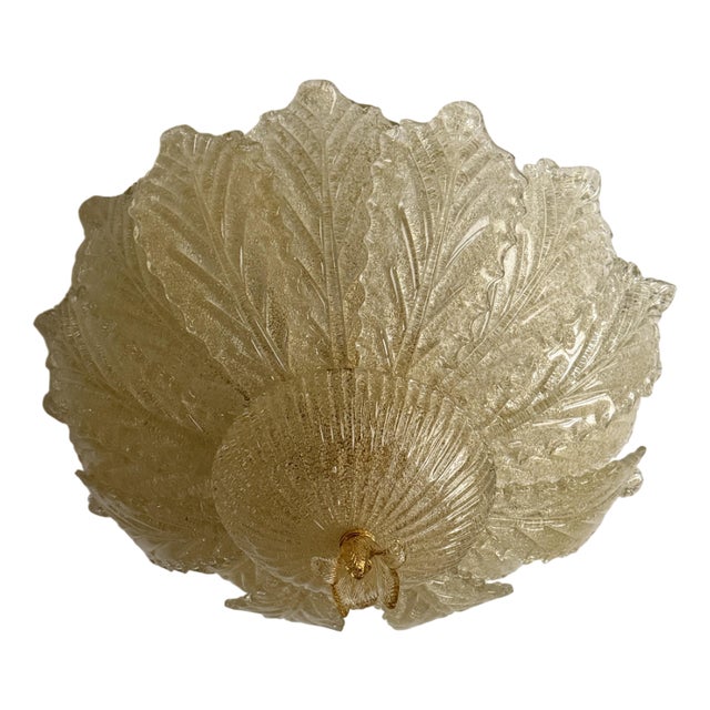 Venetian Murano Glass Hanging Lamp in the style of Barovier & Toso, 1980s For Sale