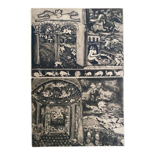 1973 Adrienne Anderson Ridiing by an Open Window Etching For Sale