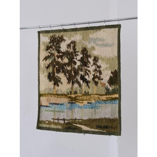 Mid-Century Landscape Wall Tapestry in Wool, Poland For Sale - Image 6 of 7
