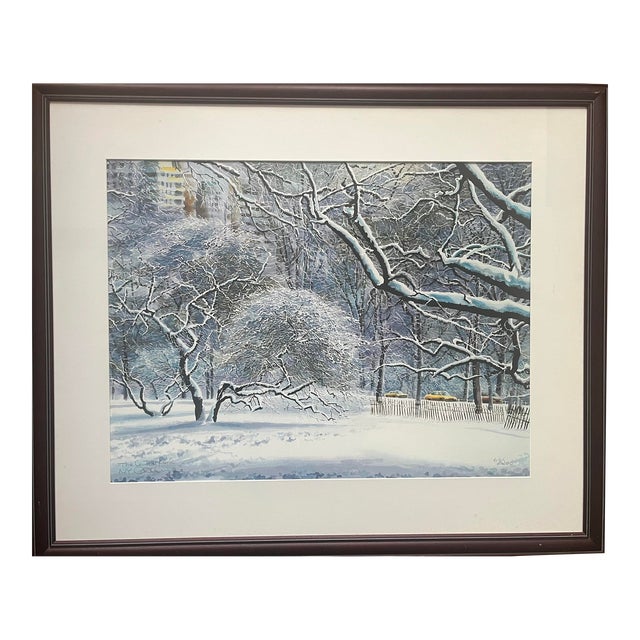 Late 20th Century Central Park Scene Original Limited Edition Print For Sale